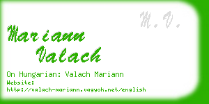 mariann valach business card